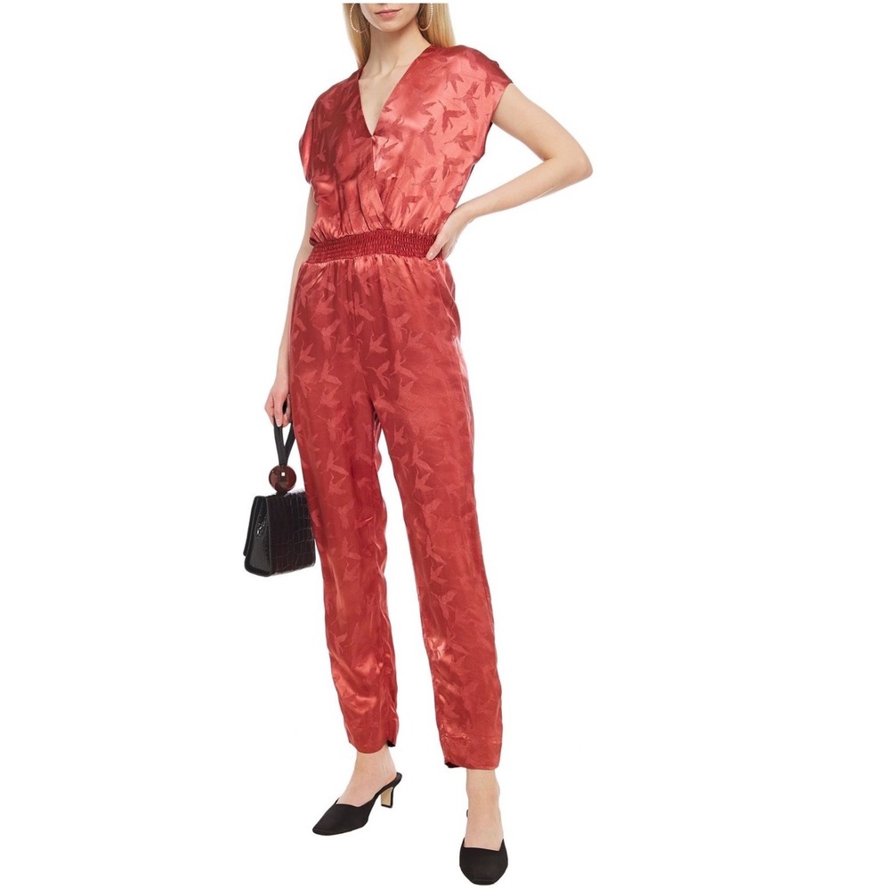 NWT Maje Pera Jumpsuit in Brick Color Size 34 XS $375 Revolve